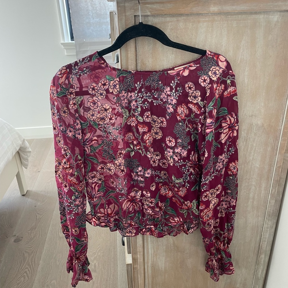Love and Lemons sheer floral top